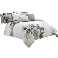 Photo of 7 Piece Cotton King Comforter Set with Floral Print