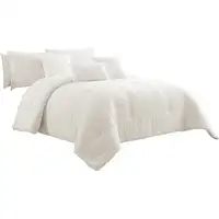 Photo of 7 Piece Cotton Queen Comforter Set with Fringe Details