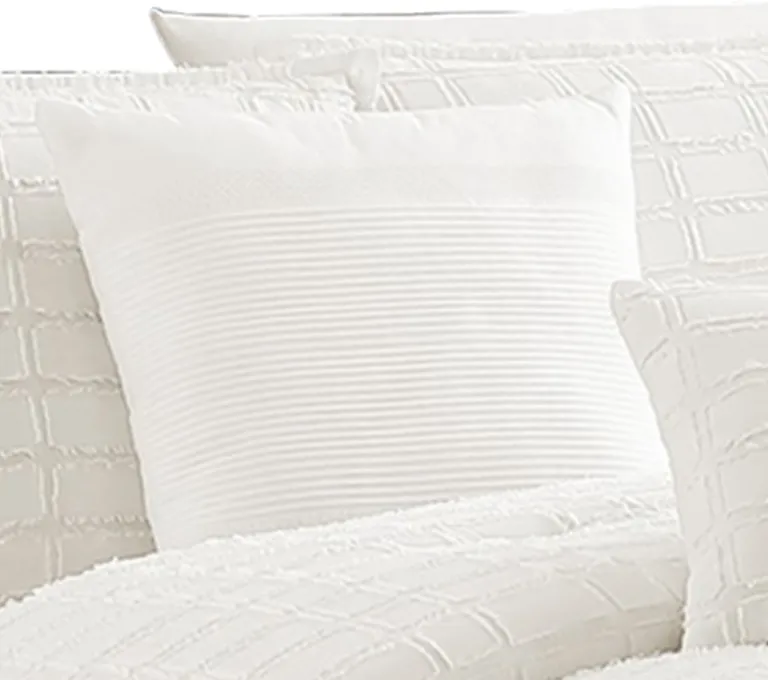 7 Piece Cotton Queen Comforter Set with Fringe Details Photo 5