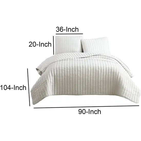 3 Piece Crinkles King Size Coverlet Set with Vertical Stitching Photo 5