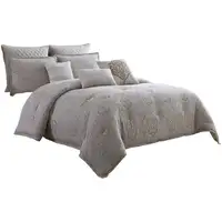 Photo of 10 Piece King Cotton Comforter Set with Textured Floral Print