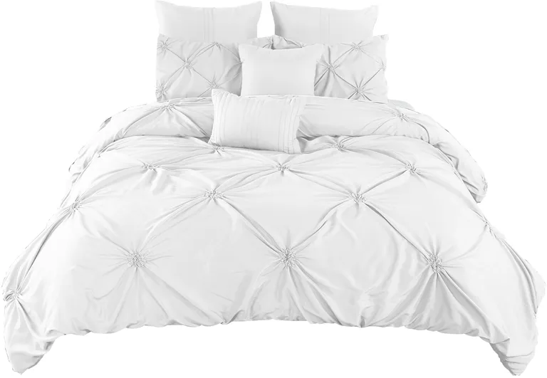 8 Piece King Polyester Comforter Set with Diamond Tufting Photo 1