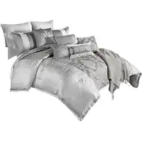 Photo of 12 Piece King Polyester Comforter Set with Medallion Print, Platinum