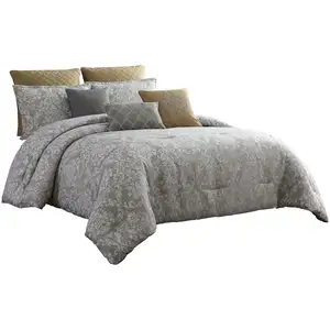 Photo of 9 Piece King Polyester Comforter Set with Medallion Print