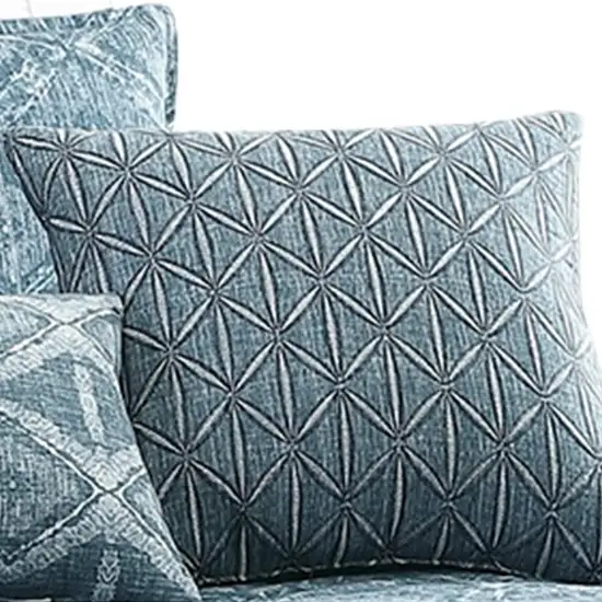 7 Piece King Size Cotton Comforter Set with Geometric Print Photo 5