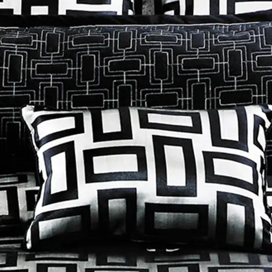 6 Piece Polyester Queen Comforter Set with Geometric Print Photo 3