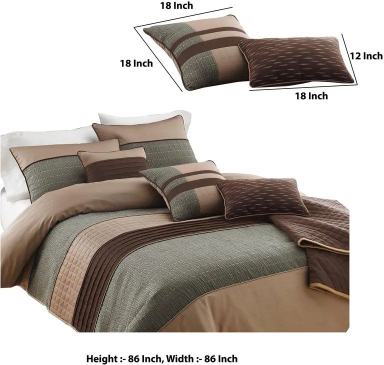 7 Piece Queen Comforter Set with Pleats and Texture Photo 5