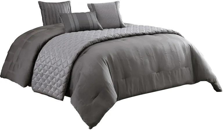 10 Piece Queen Polyester Comforter Set with Geometric Print Photo 1