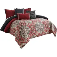 Photo of 9 Piece Queen Size Comforter Set with Medallion Print