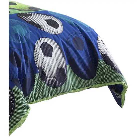 3 Piece Twin Size Comforter Set with Soccer Theme Photo 2