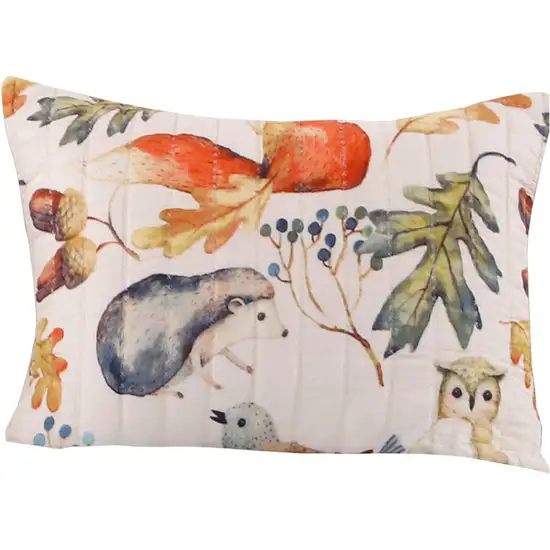 26 x 20 Inches Standard Pillow Sham with Fox and Owl Print Photo 2
