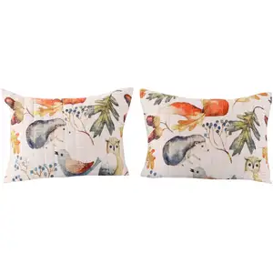 Photo of 20 x 36 Polyester King Pillow Sham, Nature Inspired Print, Set of 2