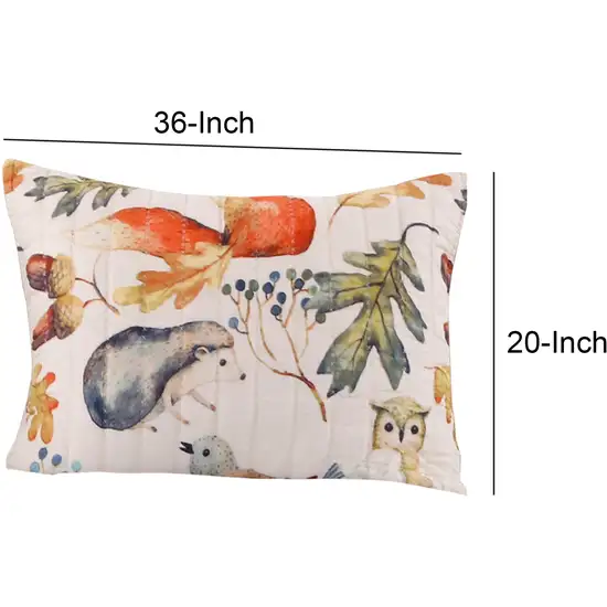 20 x 36 Polyester King Pillow Sham, Nature Inspired Print, Set of 2 Photo 4