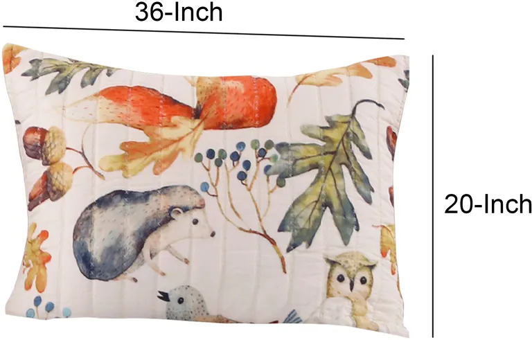 20 x 36 Polyester King Pillow Sham, Nature Inspired Print, Set of 2 Photo 4