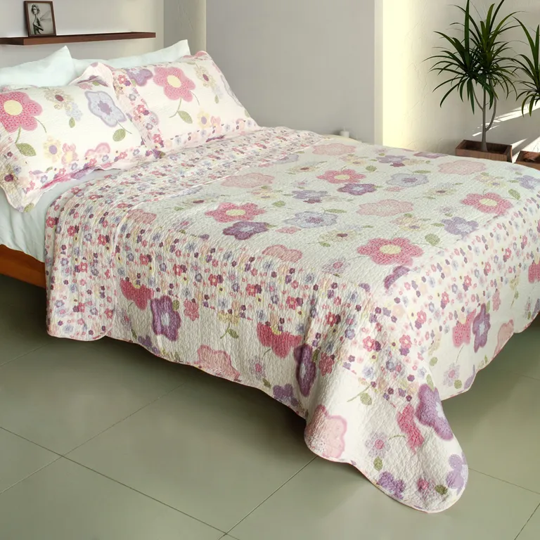 Affectation Style - 100% Cotton 3PC Vermicelli-Quilted Patchwork Quilt Set (Full/ Size) Photo 1