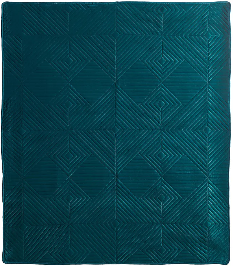 Ahab 60 x 50 Quilted Throw Blanket, Polyester Filling, Dutch Velvet Photo 3