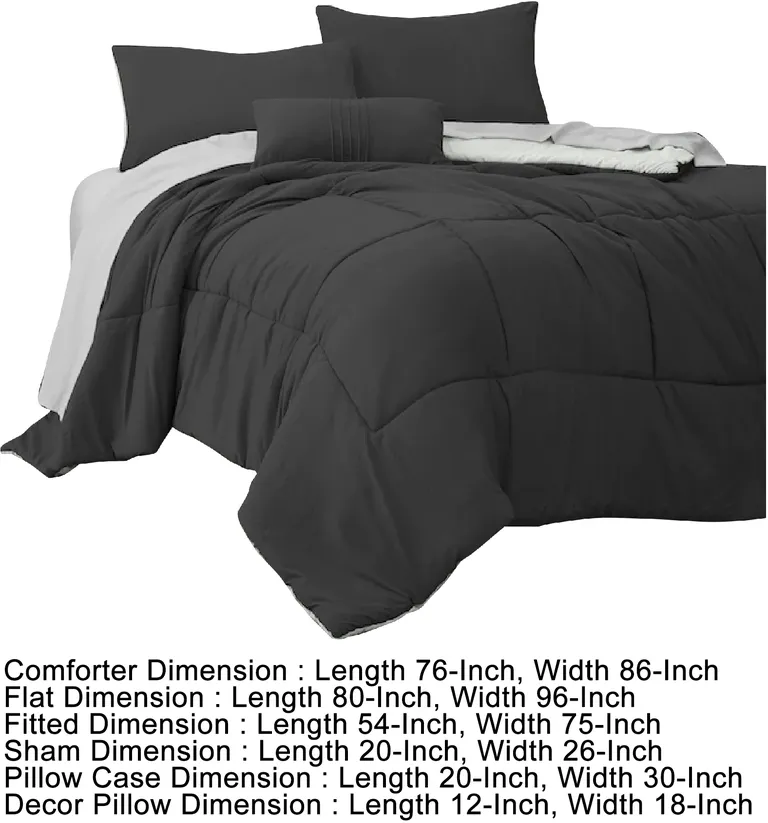 Alice 8 Piece Full Comforter Set, Soft Dark By The Urban Port Photo 5