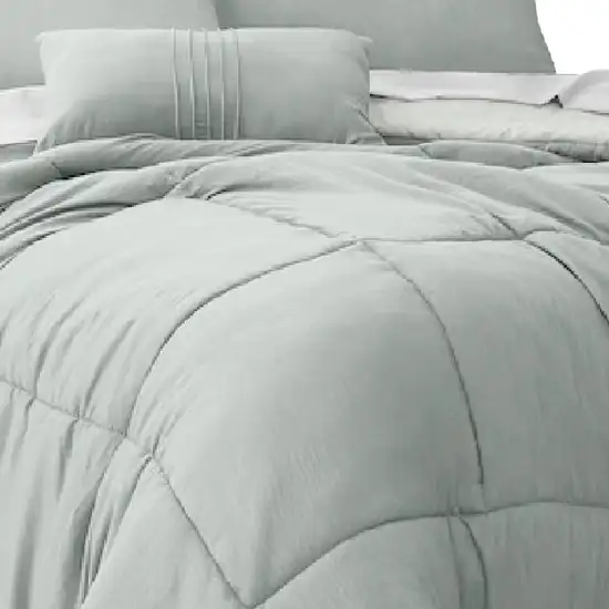 Alice 8 Piece Full Comforter Set, Soft Light Gray By The Urban Port Photo 3