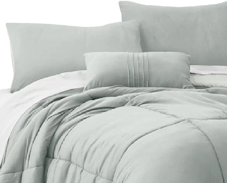 Alice 8 Piece Full Comforter Set, Soft Light Gray By The Urban Port Photo 2