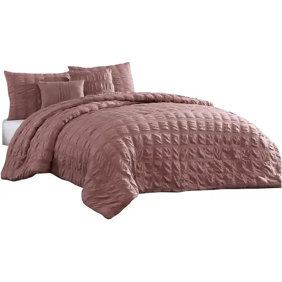 Alice 5 Piece King Comforter Set, Textured, The Urban Port Photo 1