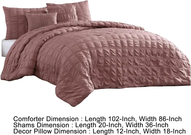 Alice 5 Piece King Comforter Set, Textured, The Urban Port Photo 5