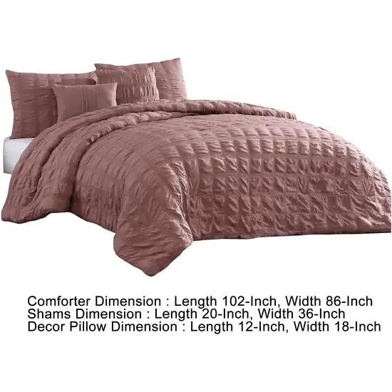 Alice 5 Piece King Comforter Set, Textured, The Urban Port Photo 5