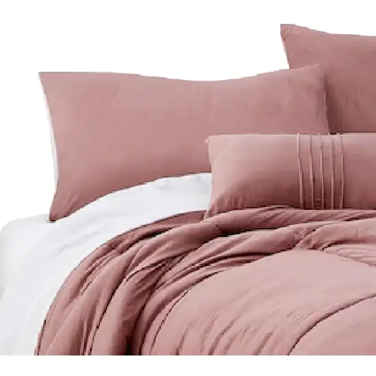 Alice 8 Piece Queen Comforter Set, Reversible, Soft Rose By The Urban Port Photo 2