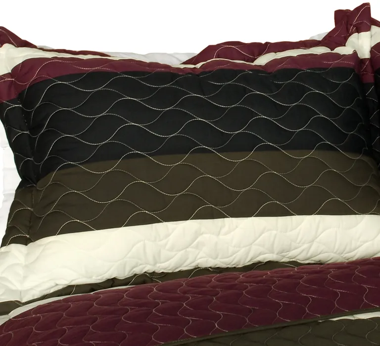Angels Walk on Through - 3PC Vermicelli-Quilted Patchwork Quilt Set (Full/Queen Size) Photo 1