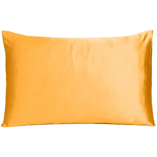 Apricot Dreamy Set Of 2 Silky Satin Standard Pillowcases Photo 2