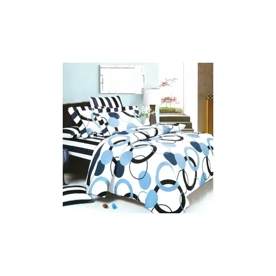 Artistic Blue -  100% Cotton 2PC Mini Comforter Cover/Duvet Cover Set (Twin Size) Photo 2