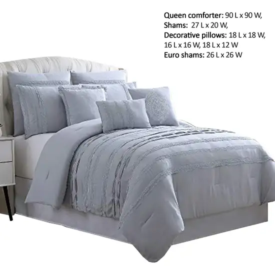 Assisi 8 Piece Queen Comforter Set with Reverse Pleats and Lace The Urban Port Photo 2