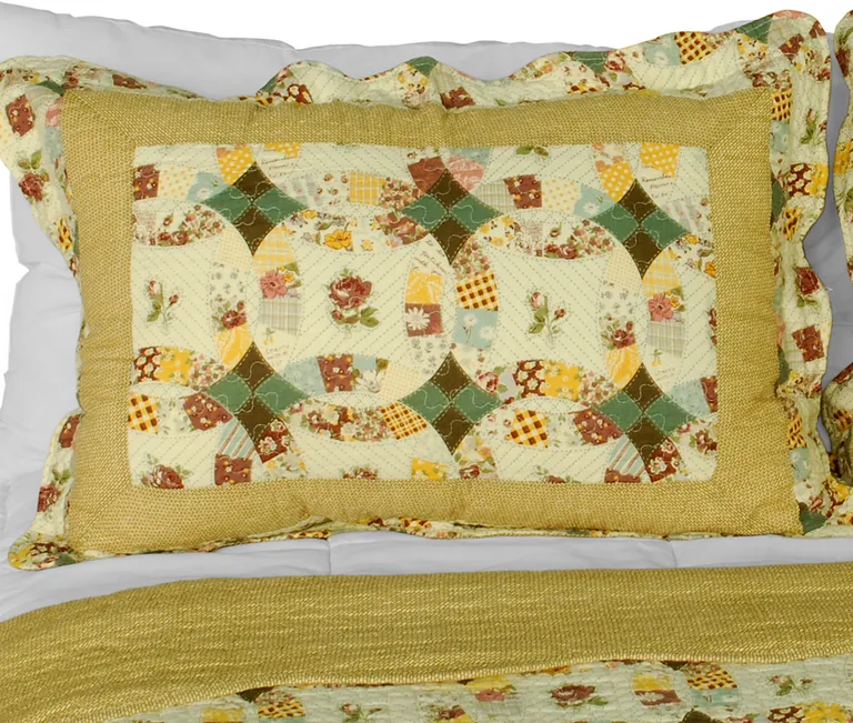 Autumn in Countryside - Cotton 3PC Vermicelli-Quilted Patchwork Quilt Set (Full/Queen Size) Photo 2