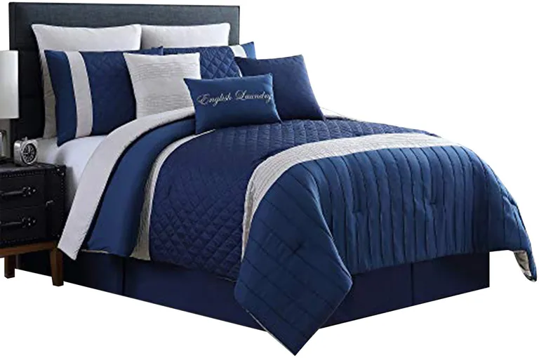 Basel Pleated Queen Comforter Set with Diamond Pattern The Urban Port Photo 1