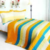 Photo of Beautiful As It Is - 3PC Vermicelli-Quilted Patchwork Quilt Set (Full/Queen Size)