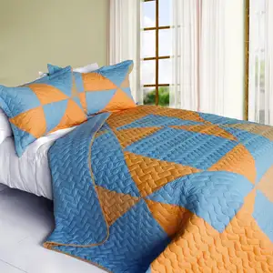 Photo of Beautiful Faith - 3PC Vermicelli-Quilted Patchwork Quilt Set (Full/Queen Size)