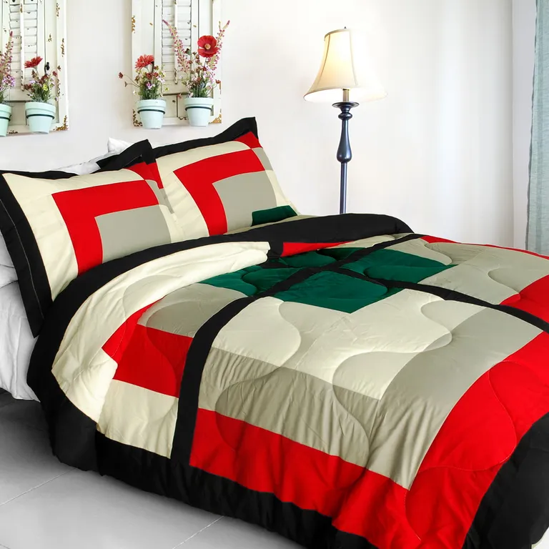 Beauty Demi - Quilted Patchwork Down Alternative Comforter Set (Twin Size) Photo 1