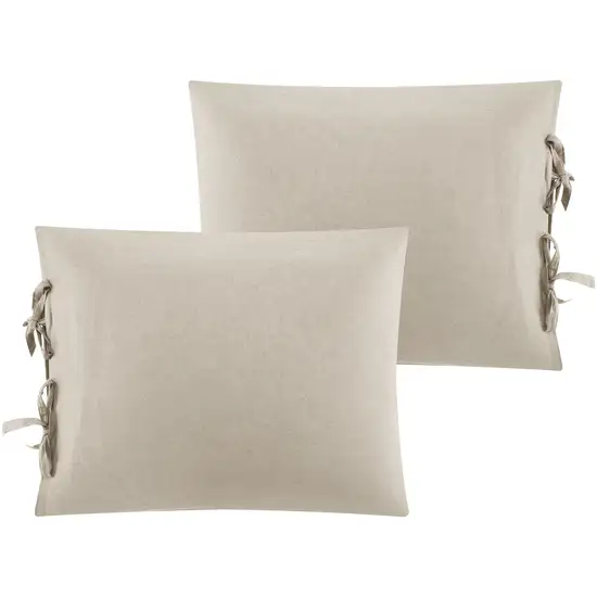 Beige King Linen 220 Thread Count Washable Duvet Cover Set Photo 4