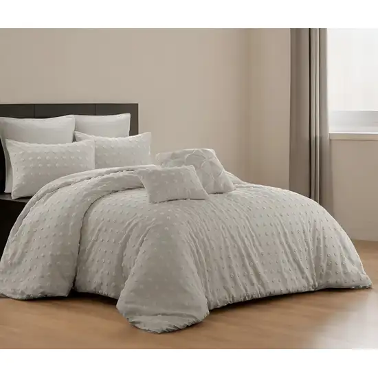 Beige King Polyester 220 Thread Count Washable Duvet Cover Set Photo 1