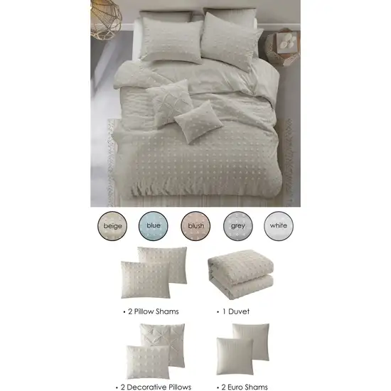 Beige King PolYester 220 Thread Count Washable Duvet Cover Set Photo 2