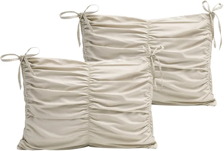 Beige Queen Polyester 180 Thread Count Washable Down Comforter Set Photo 4