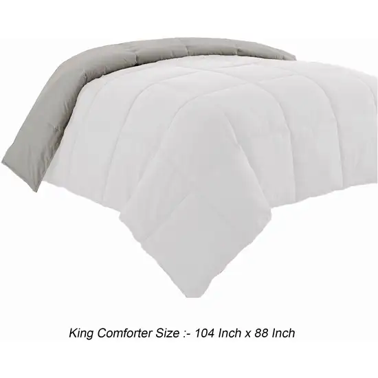Beth Reversible Microfiber King Comforter, Squared Stitching Photo 5