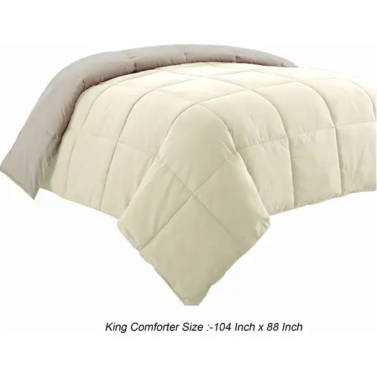 Beth Reversible Microfiber King Comforter, Squared Stitching Photo 5