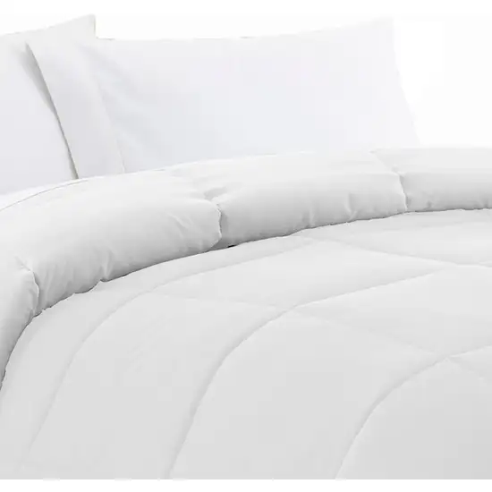 Beth Reversible Microfiber Queen Comforter, Squared Stitching Photo 2