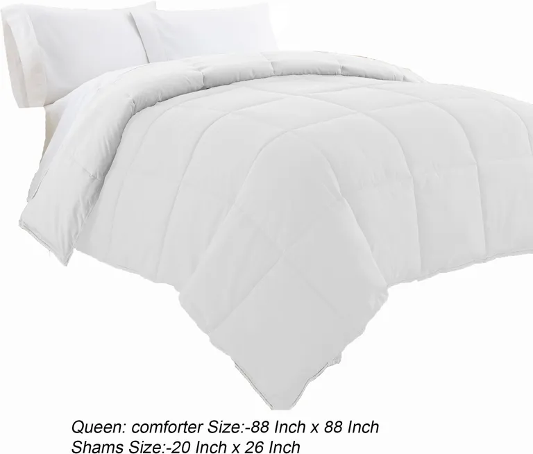 Beth Reversible Microfiber Queen Comforter, Squared Stitching Photo 5
