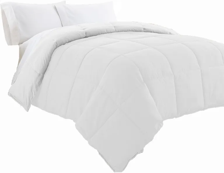 Beth Reversible Microfiber Queen Comforter, Squared Stitching Photo 1