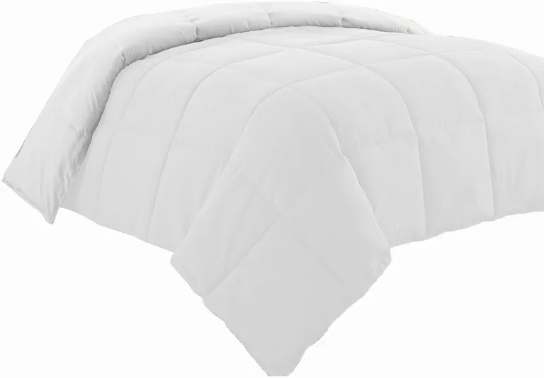 Beth Reversible Microfiber Twin Comforter, Squared Stitching Photo 1