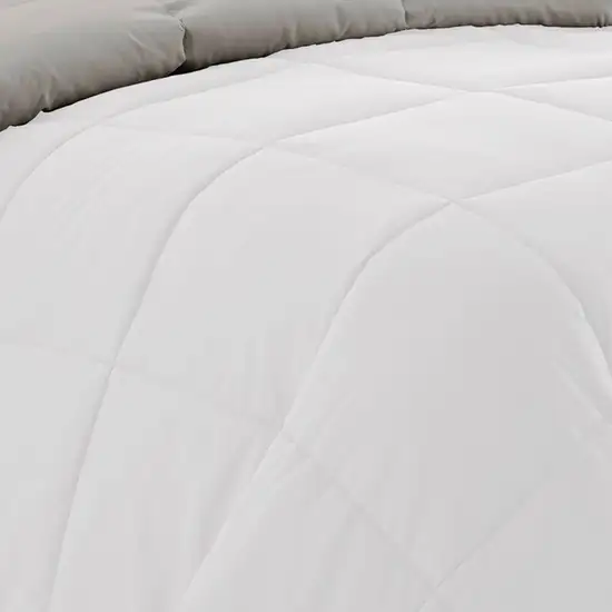 Beth Reversible Microfiber Twin Comforter, Squared Stitching Photo 3