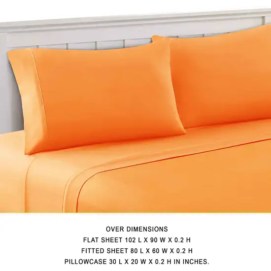 Bezons 4 Piece Queen Size Microfiber Sheet Set The Urban Port, Orange Photo 3