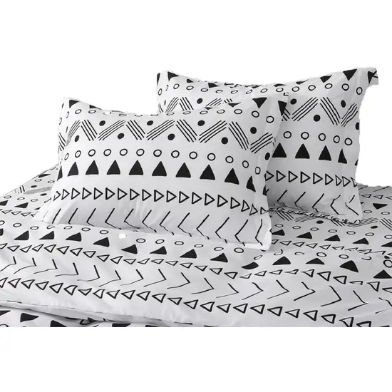 Black And White  Microfiber 1400 Thread Count Machine Washable Duvet Cover Set Photo 3