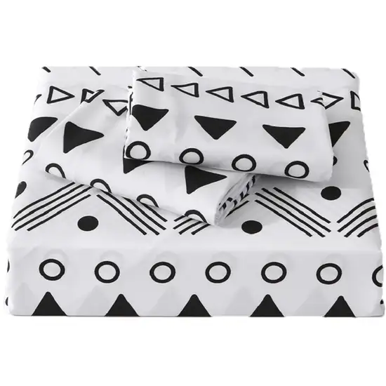 Black And White  Microfiber 1400 Thread Count Machine Washable Duvet Cover Set Photo 1